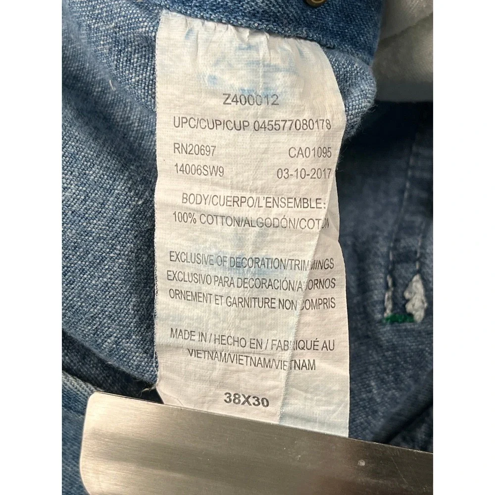 Liberty Carpenter Bib Overalls Mens 42x25.5 Blue Cotton Workwear Stonewashed